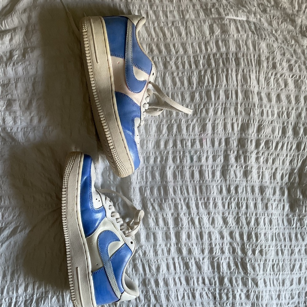 Blue and White Sneakers